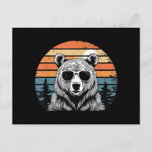 Vintager Bär mit Sonnenbrille Feiertagspostkarte