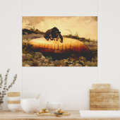 Vintager Bär und Kanu Winslow Homer 1895 Poster (Küche)