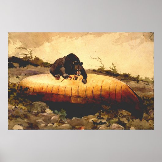 Vintager Bär und Kanu Winslow Homer 1895 Poster (Vorne)