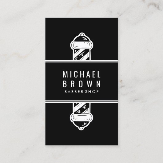 Vintager Barbershop Black Visitenkarte (Vorderseite)
