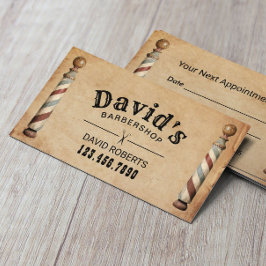 Vintager Barbershop Hair Stylist Ernennung Terminkarte