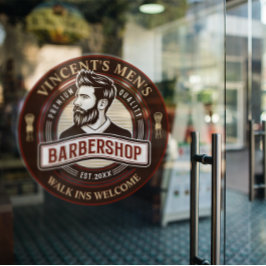 Vintager Barbershop moderner Schnitt Fensteraufkleber
