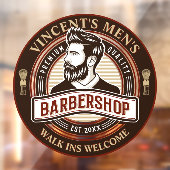 Vintager Barbershop moderner Schnitt Fensteraufkleber (Blatt 2)