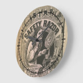 Vintager Barbershop-Sicherheitsrisiko Große Wanduhr (Winkel)