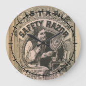 Vintager Barbershop-Sicherheitsrisiko Große Wanduhr (Vorderseite)
