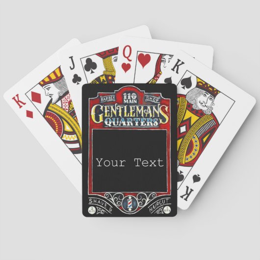 Vintager Barbershop Spielkarten (Rückseite)