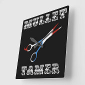 Vintager Barbier Quadratische Wanduhr (Winkel)