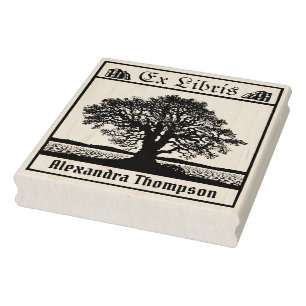 Vintager Bare Tree im Winter Ex Libris Buch Name Gummistempel