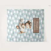 Vintager Bärenbärenbärenbär, Baby Dusche Foto Wandteppich (Vorderseite (Horizontal))