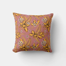 Vintager Barklappen-Look Mustard und Coral Pillow Kissen
