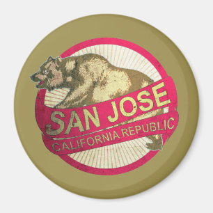Vintager Bärnmagnet San Jose Kalifornien Magnet
