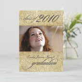 Vintager BarockDamaskus-Abschluss Einladung (Stehend Vorderseite)