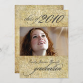 Vintager BarockDamaskus-Abschluss Einladung (Vorne/Hinten)