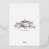 Vintager barocker Rokoko Blumengarten & Cherubs Folieneinladung (Rückseite)