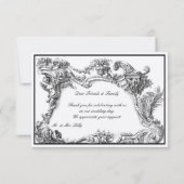 Vintager barocker Rokoko floraler Foliage Dankeskarte (Rückseite)