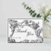 Vintager barocker Rokoko floraler Foliage Dankeskarte (Stehend Vorderseite)