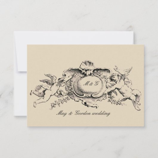 Vintager barocker Rokoko Vielen Dank (Rückseite)