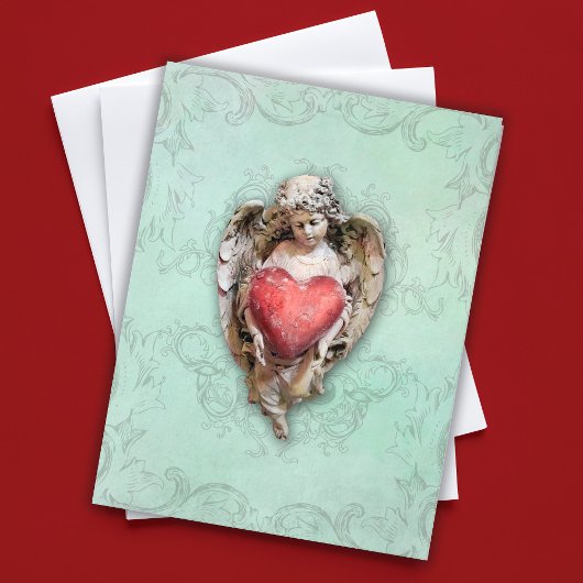 Vintager Barockkasten mit Herz Postkarte