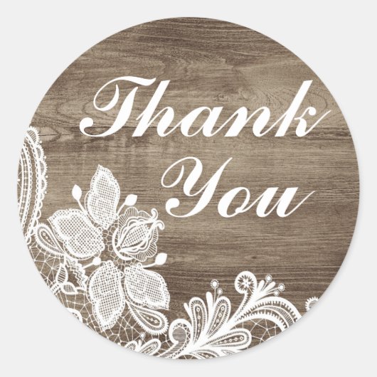 Vintager Barockstil auf rustikaler Eleganz Danke Runder Aufkleber (Vorderseite)