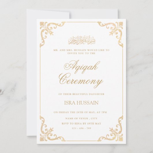 Vintager Barockstil-Rahmen Einladung (Vorderseite)