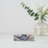 Vintager Barschschlamm und Blume Mini Visitenkarte (Stehend Vorderseite)