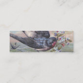 Vintager Barschschlamm und Blume Mini Visitenkarte (Rückseite)