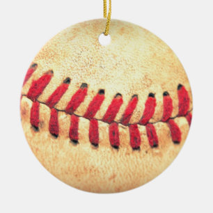 Vintager Basebalball Keramik Ornament