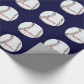 Vintager Basebalball personalisiert Geschenkpapier (Ecke)