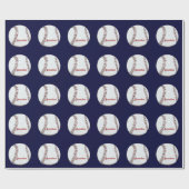 Vintager Basebalball personalisiert Geschenkpapier (Flach)