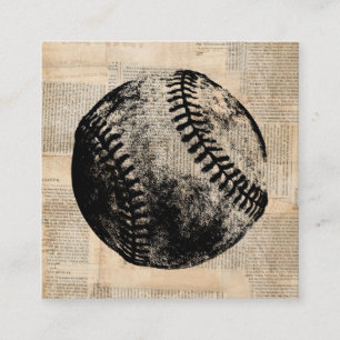 Vintager Baseball Art Illustration Newspaper Style Begleitkarte