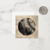 Vintager Baseball Art Illustration Newspaper Style Mitteilungskarte (Vorderseite/Rückseite Beispiel)