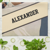 Vintager Baseball-Basketball, Stilkunst Geschirrtuch (Gefaltet)