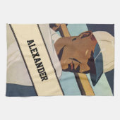 Vintager Baseball-Basketball, Stilkunst Geschirrtuch (Horizontal)