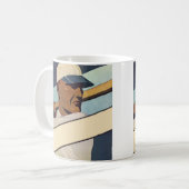 Vintager Baseball-Basketball, Stilkunst Kaffeetasse (Vorderseite Links)