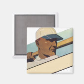 Vintager Baseball-Basketball, Stilkunst Magnet (Vorderseite/Rückseite)