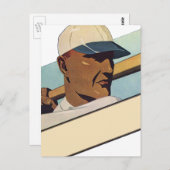 Vintager Baseball-Basketball, Stilkunst Postkarte (Vorne/Hinten)
