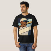Vintager Baseball-Basketball, Stilkunst T-Shirt (Vorne ganz)