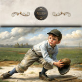 Vintager Baseball-Boy-Dekoupage Seidenpapier