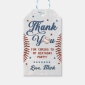 Vintager Baseball Boy Geburtstag Danke Geschenkanhänger (Vorderseite)