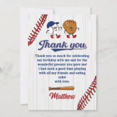 Vintager Baseball Boy Geburtstag Danke Karte (Vorderseite)