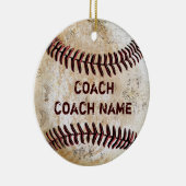 Vintager Baseball Coach Geschenke PERSONALISIERTES Keramik Ornament (Rechts)