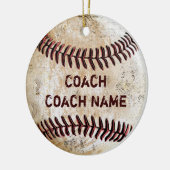 Vintager Baseball Coach Geschenke PERSONALISIERTES Keramik Ornament (Links)