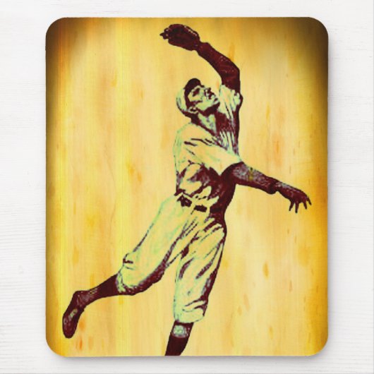 Vintager Baseball-Fielder-Maus-Pad Mousepad (Vorne)