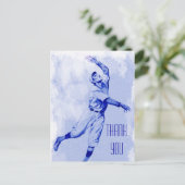 Vintager Baseball Fielder Vielen Dank, Postcard Postkarte (Stehend Vorderseite)
