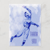 Vintager Baseball Fielder Vielen Dank, Postcard