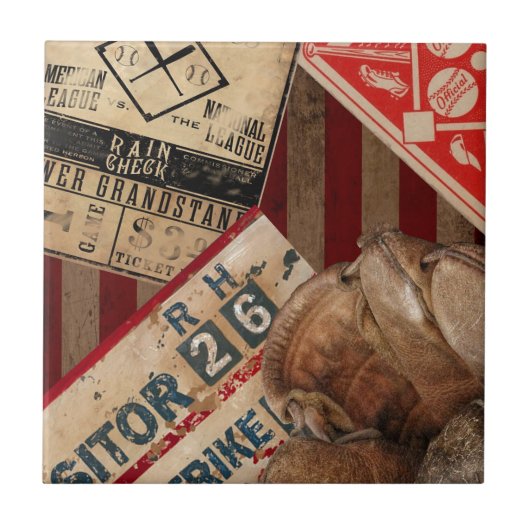 Vintager Baseball Fliese (Vorderseite)