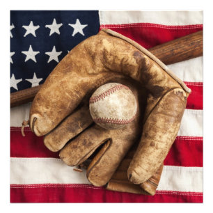 Vintager Baseball Fotodruck
