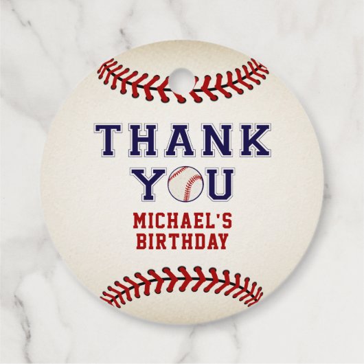 Vintager Baseball, Geburtstag Geschenkanhänger (Rückseite)