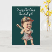 Vintager Baseball-Geburtstag oder Gruß Karte (Gelbe Blume)