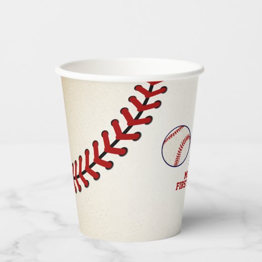 Vintager Baseball-Geburtstagsball Pappbecher (Vorderseite)